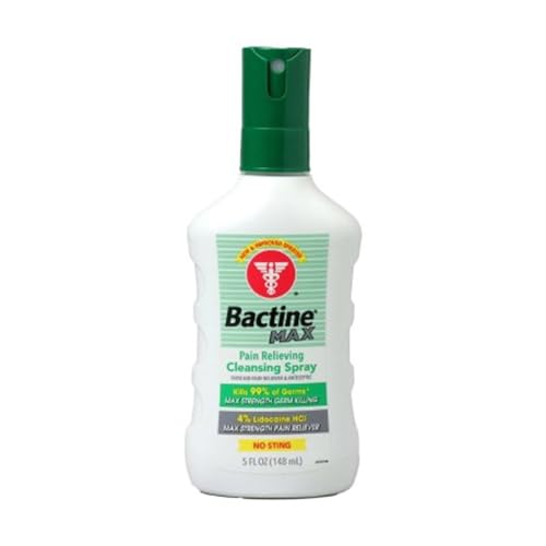 Bactine MAX Cleansing Spray with Lidocaine, 5 oz (2 Pack)