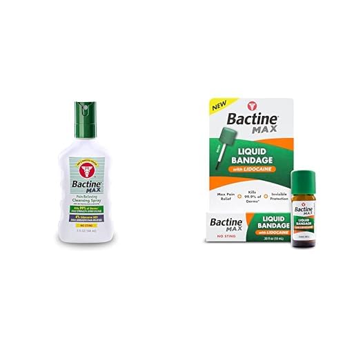 Bactine MAX 5 oz. First Aid Spray - Pain Relief Cleansing Spray for Minor Cuts & Scrapes
