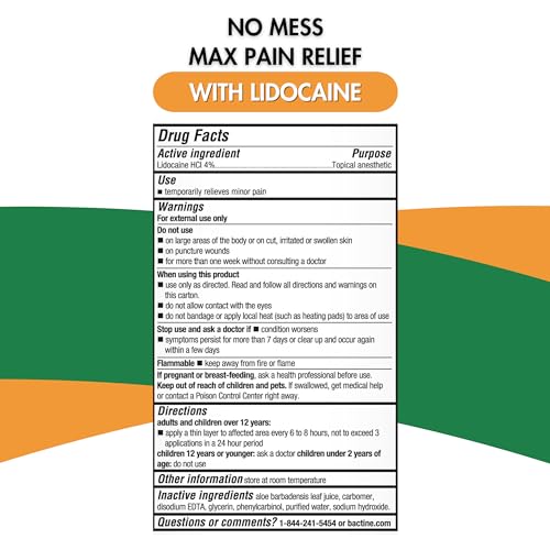 Bactine Max Roller Ball: Pain + Itch Relief for Poison Ivy, Bug Bites, & Sunburn - 2.5 oz.
