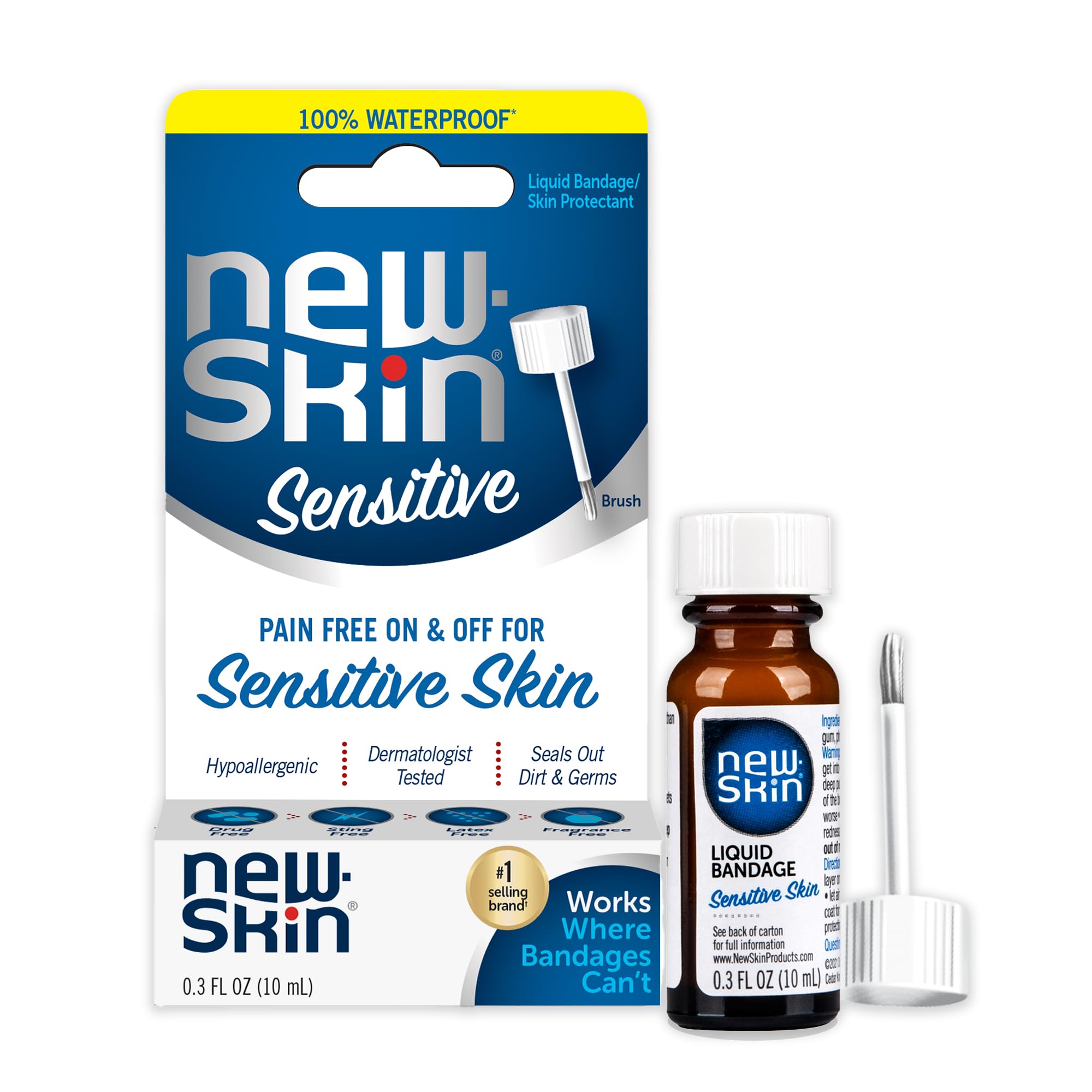 Sensitive Skin Hypoallergenic Liquid Bandage for Minor Cuts and Scrapes - 0.3 oz