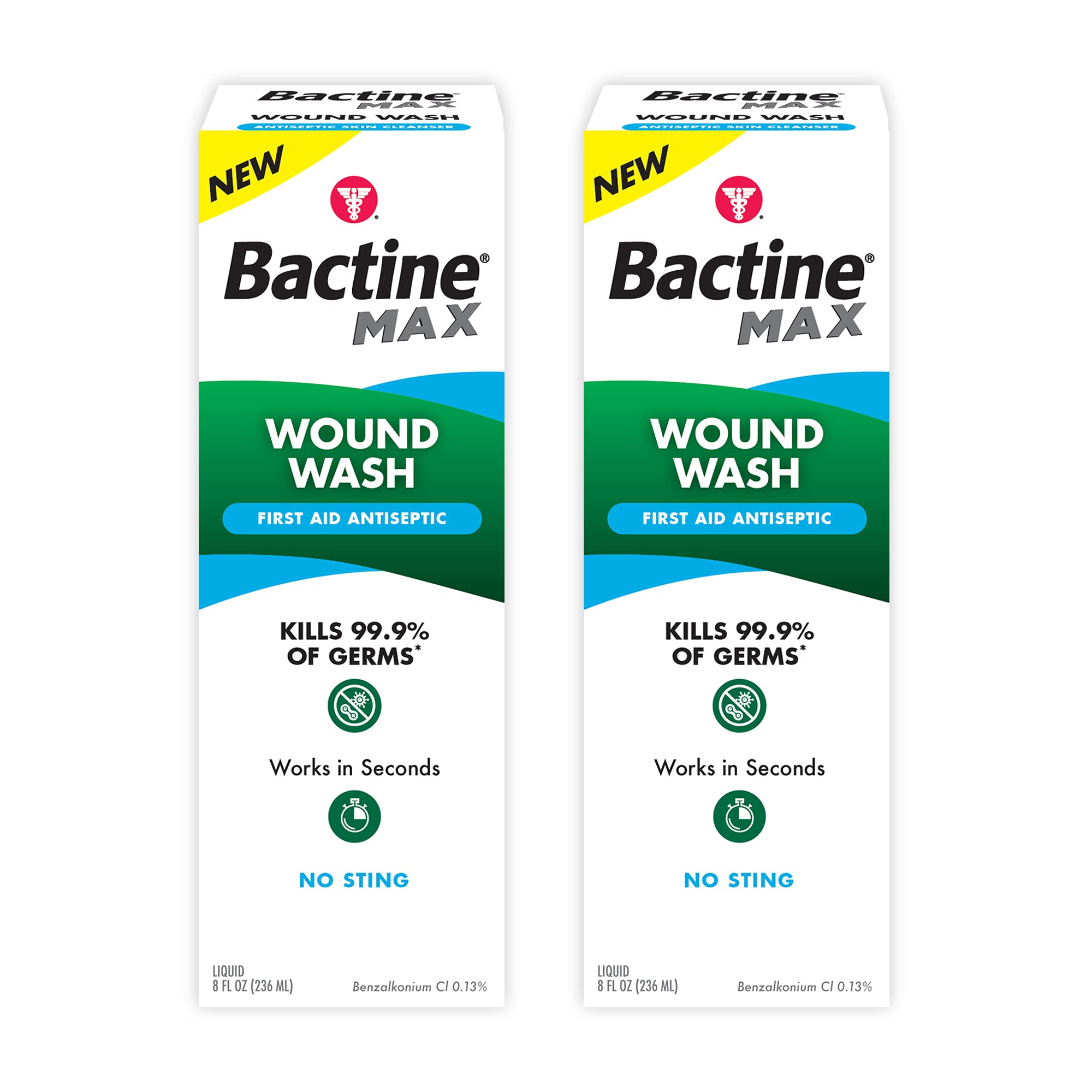 Bactine MAX Antiseptic Wound Wash - 2 Pack for Minor Cuts and Scrapes