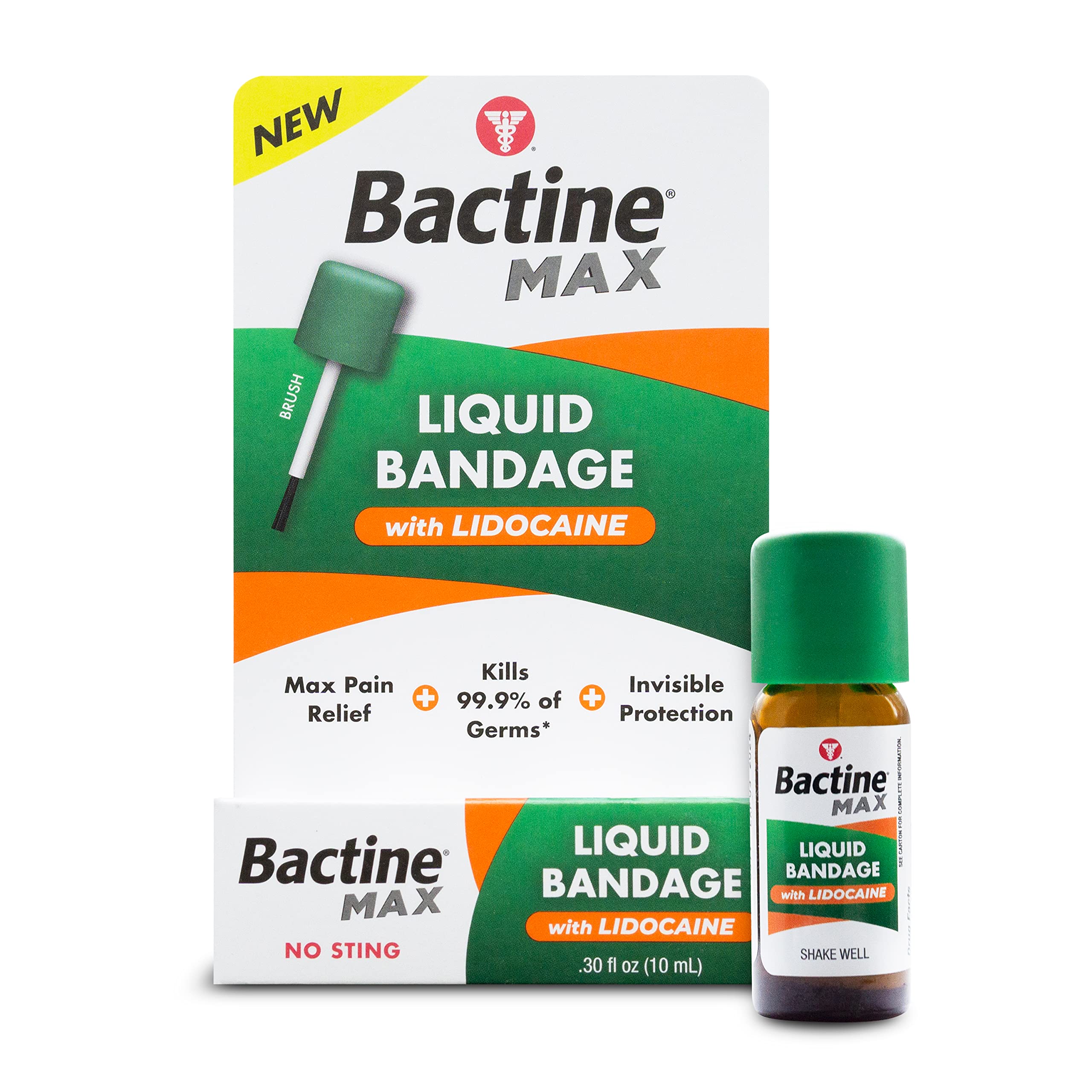 Bactine MAX Liquid Bandage with Lidocaine - Wound Cleaning and Germ Protection - .30 fl. Ounce
