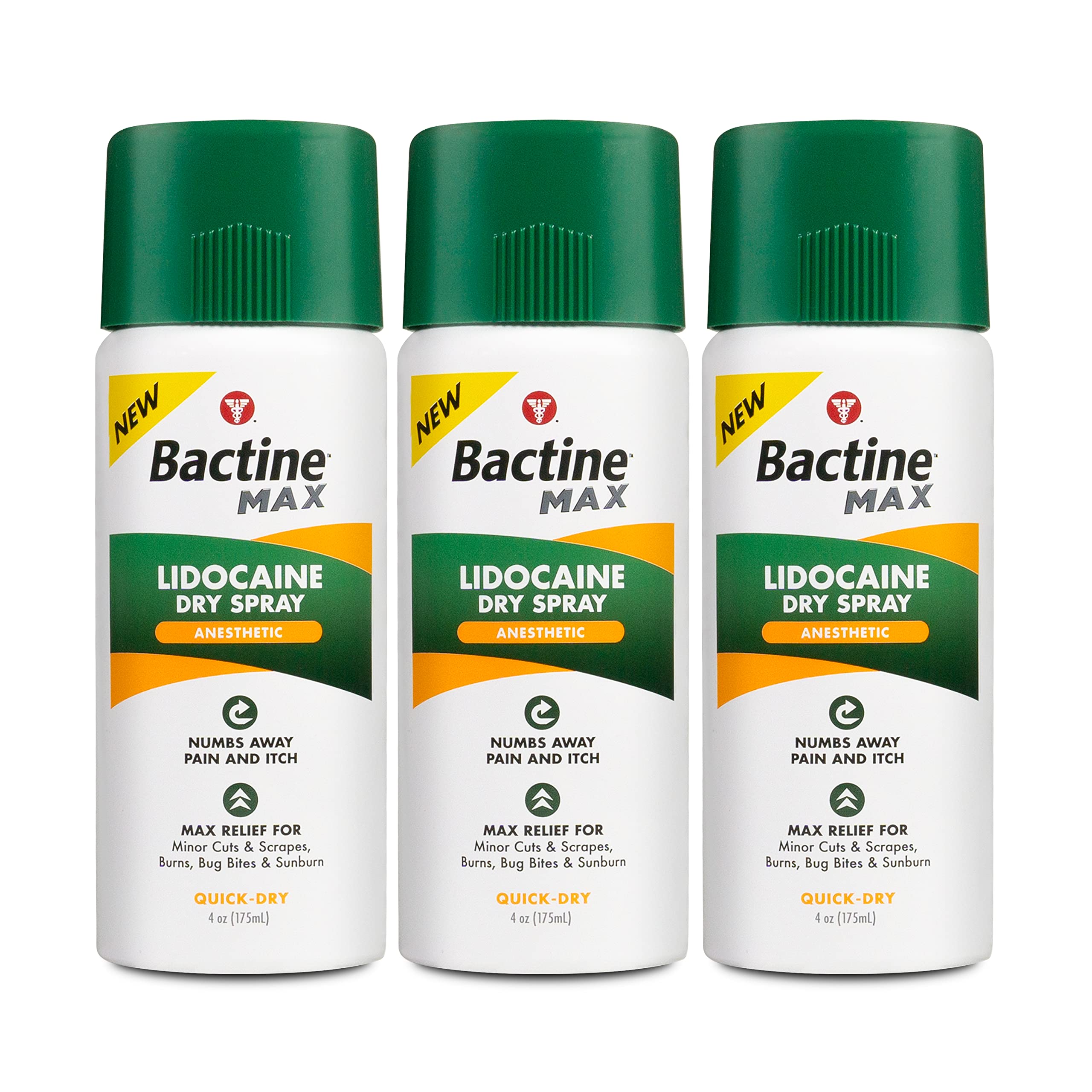 Bactine MAX Pain Relief Spray 3-Pack for Minor Injuries and Postpartum Care